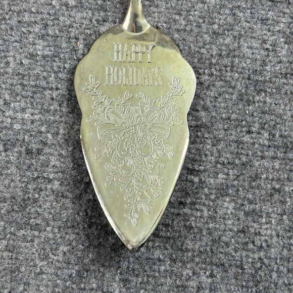 Christmas Y2K Holiday Home Accents Happy Holidays Silverplated Cake‎ Server - Picture 2 of 14